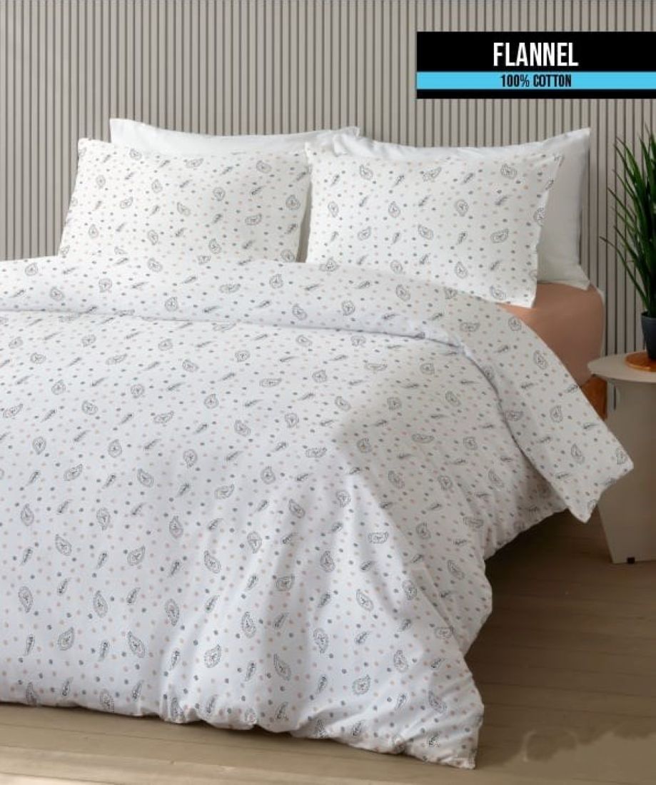HOME כותנה פלנל מיטה זוגית 160 דגם C